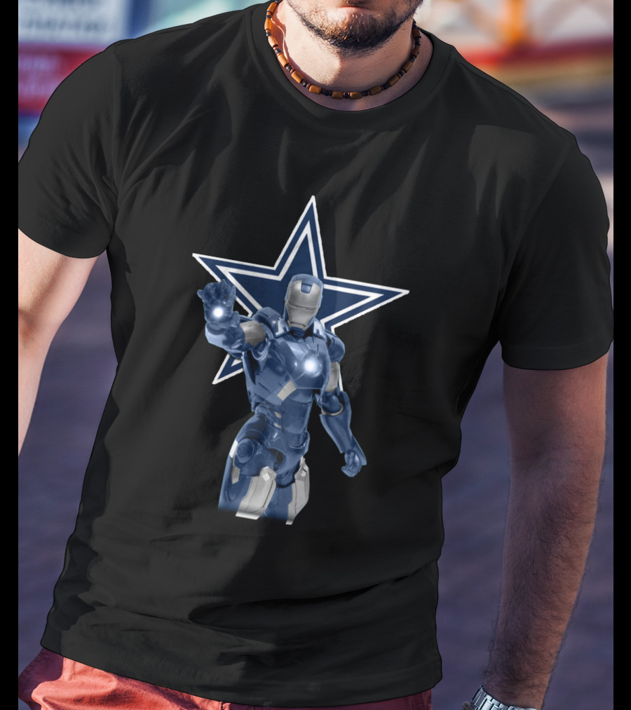 Iron Man Dallas Cowboys Fan Logo Star T-Shirt