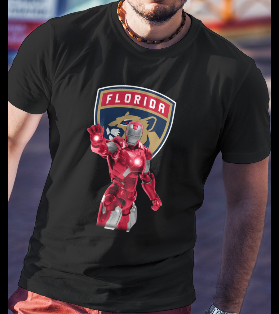 Iron Man Florida Panthers Crossover T-Shirt