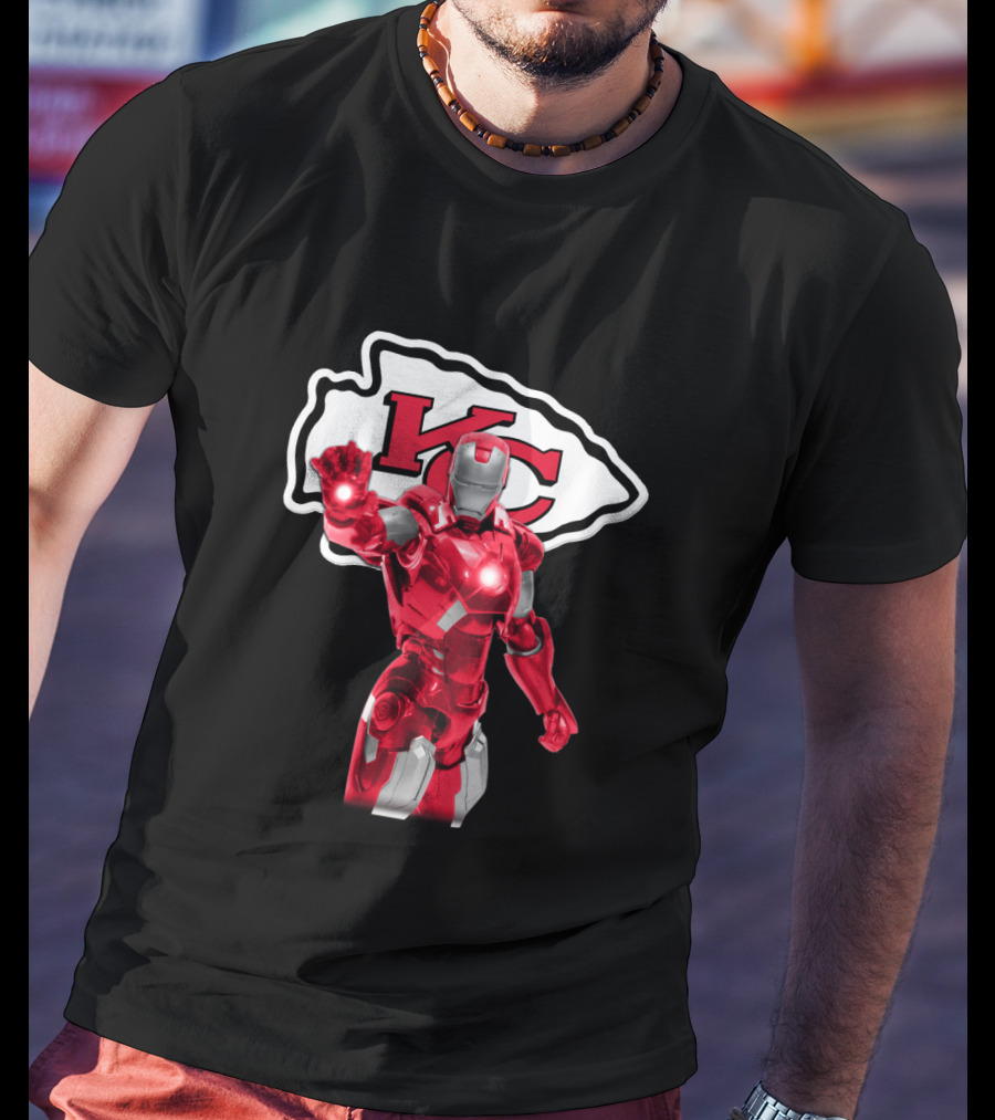 Iron Man Kc Chiefs Fans Football Enthusiasts T-Shirt