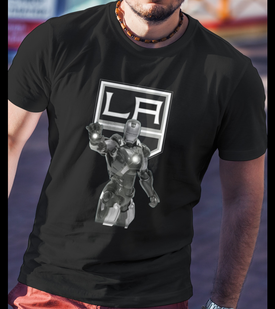 Iron Man LA Kings Collaboration With Iconic Armor And Sports T-Shirt