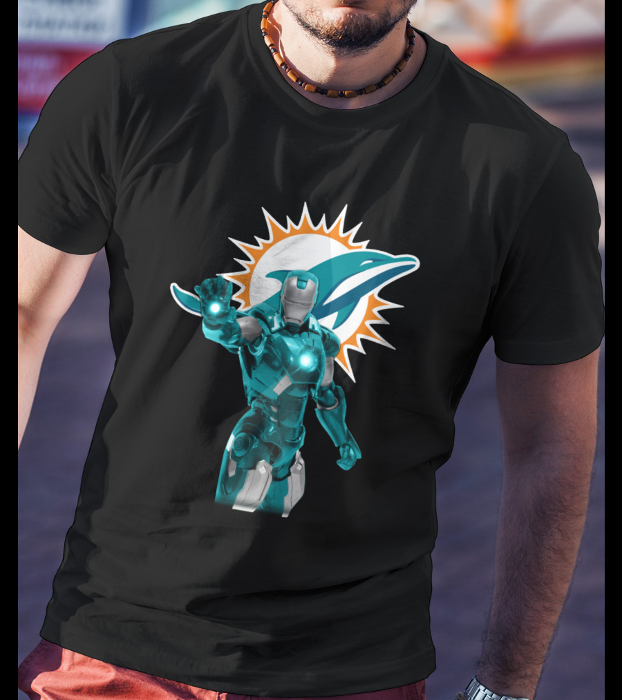 Iron Man Miami Dolphins Fan Tribute T-Shirt