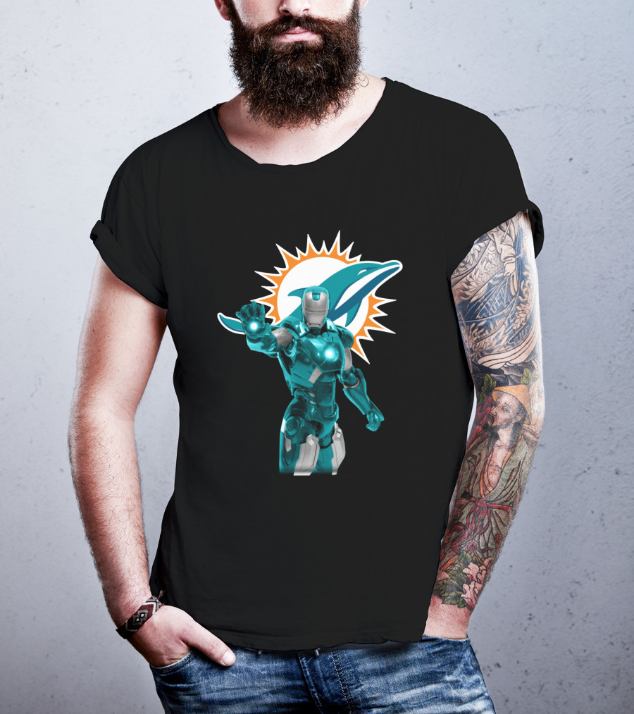 Iron Man Miami Dolphins Fan Tribute T-Shirt