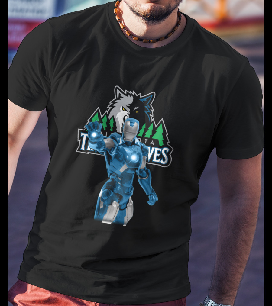 Iron Man Minnesota Timberwolves Crossover Appeal For Fans T-Shirt