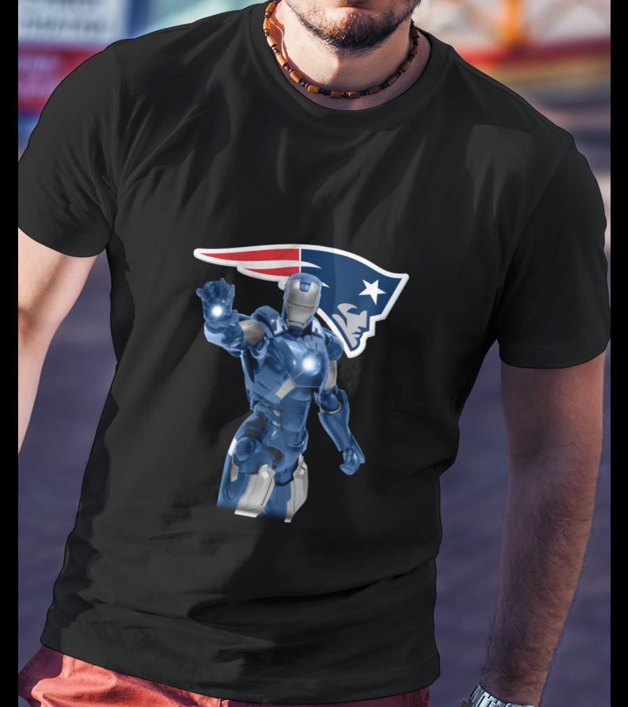 Iron Man Meets New England Patriots For Fans T-Shirt