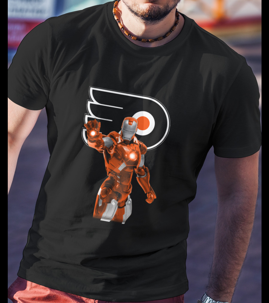 Philadelphia Flyers Iron Man Crossover T-Shirt
