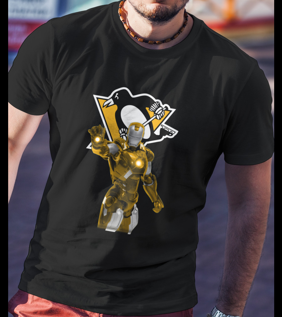 Pittsburgh Penguins Iron Man Crossover T-Shirt
