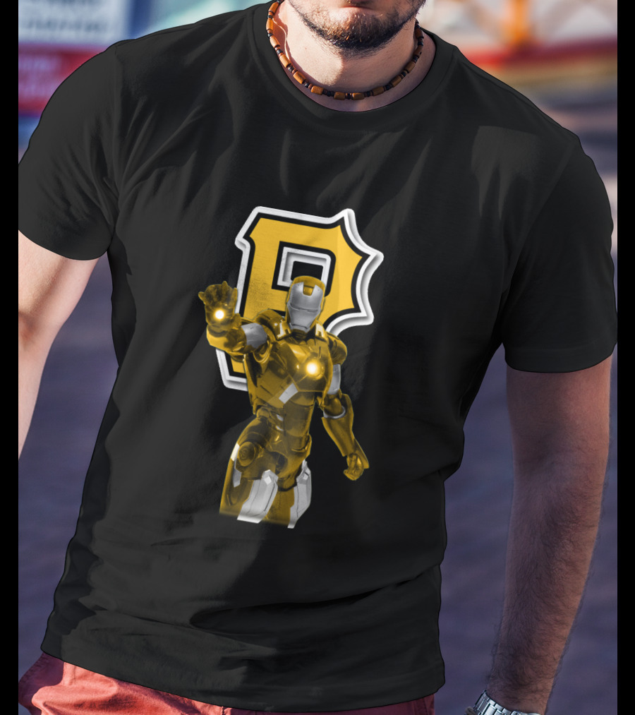 Iron Man With Pittsburgh Pirates T-Shirt