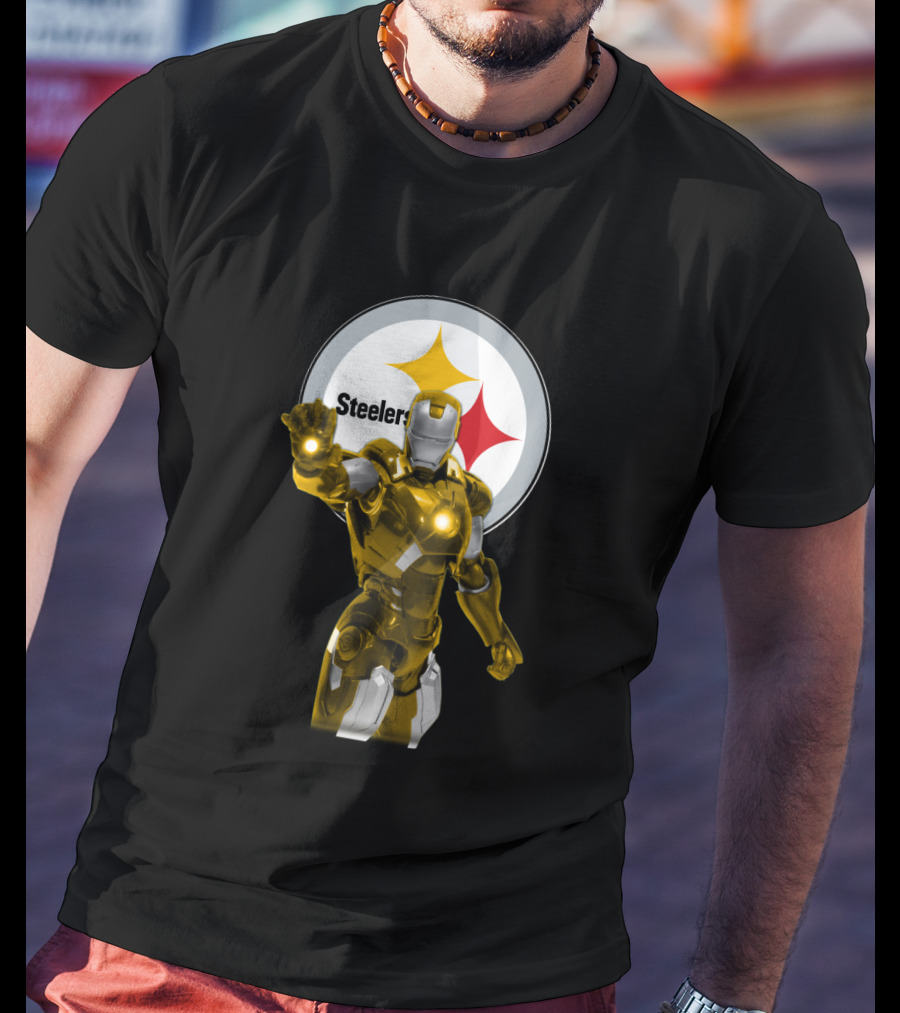 Iron Man Steelers Fans Marvel Crossover T-Shirt