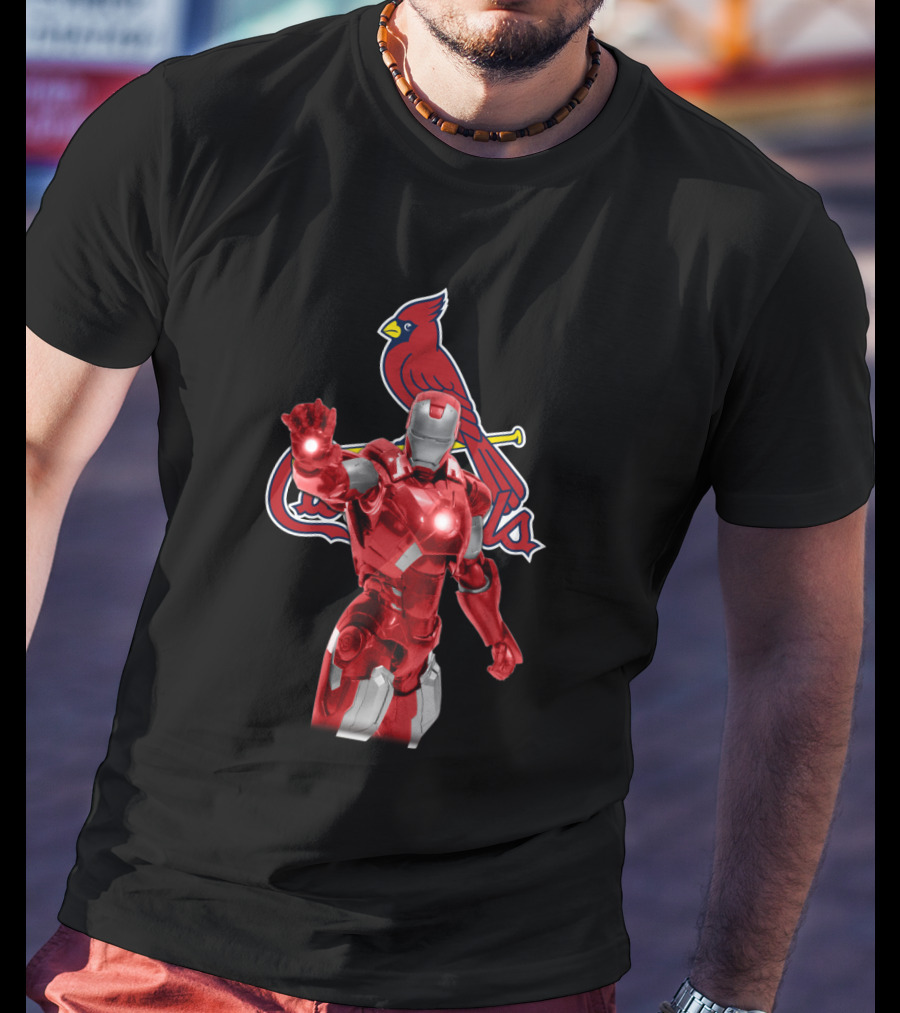 Iron Man St. Louis Cardinals Mashup Marvel Baseball Hero Fusion T-Shirt