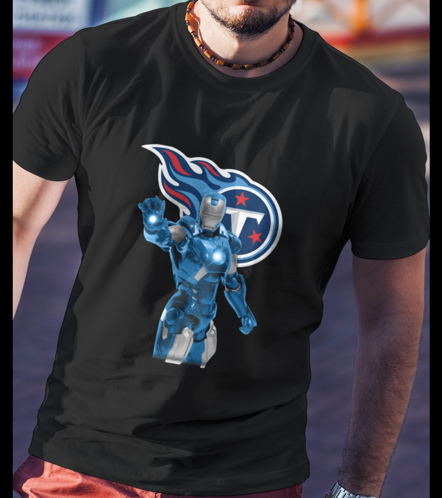 Iron Man Crossover With Tennessee Titans Fan Gear T-Shirt