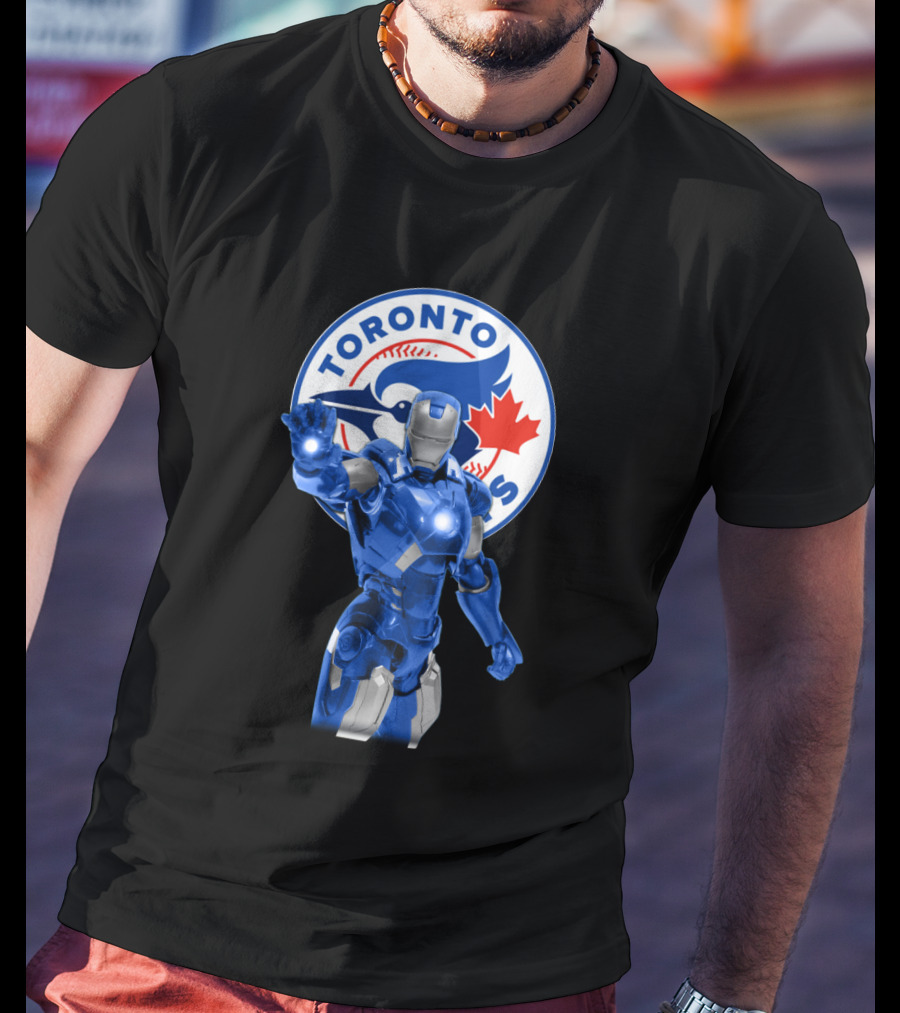 Toronto Blue Jays Iron Man Fans Ultimate Marvel Baseball Crossover T-Shirt