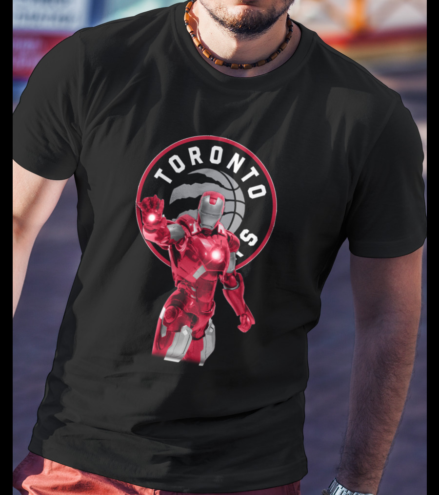 Iron Man Marvel Red Armor Toronto Raptors Basketball Fans T-Shirt