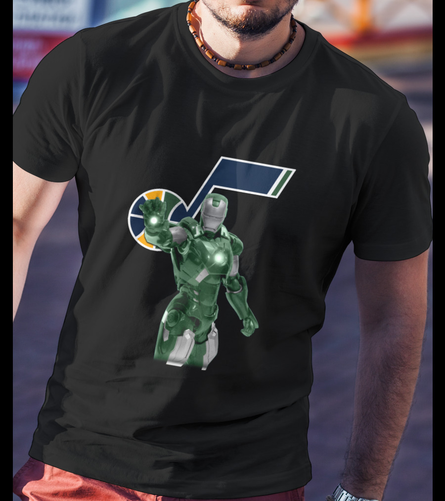 Iron Man Utah Jazz Superhero Edition For Fans T-Shirt