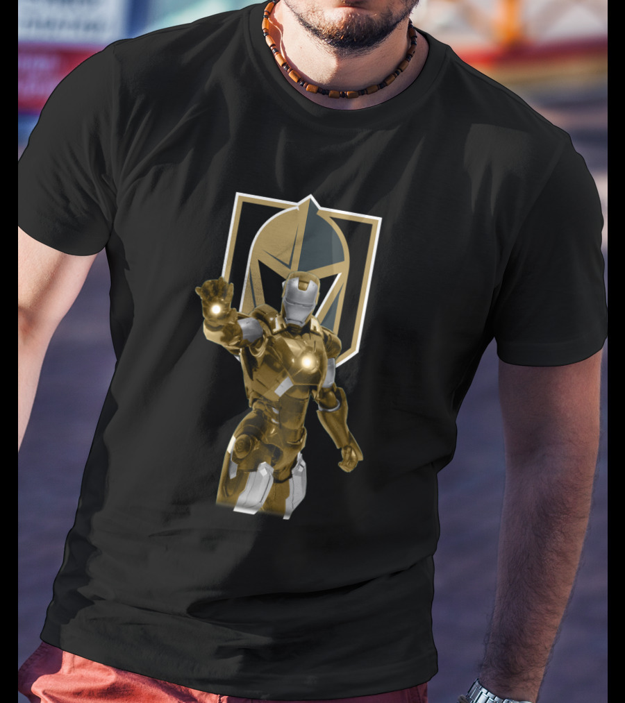 Vegas Golden Knights Iron Man Crossover Marvel Superhero Collaboration T-Shirt