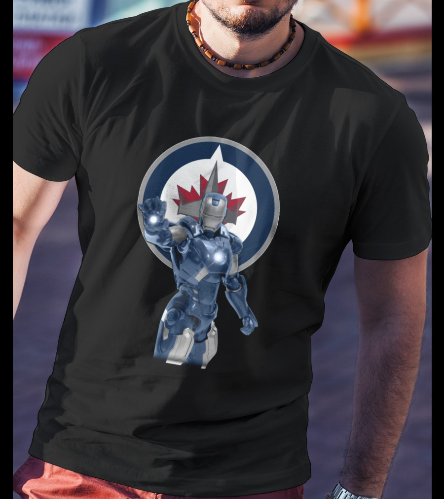 Winnipeg Jets Iron Man Crossover T-Shirt