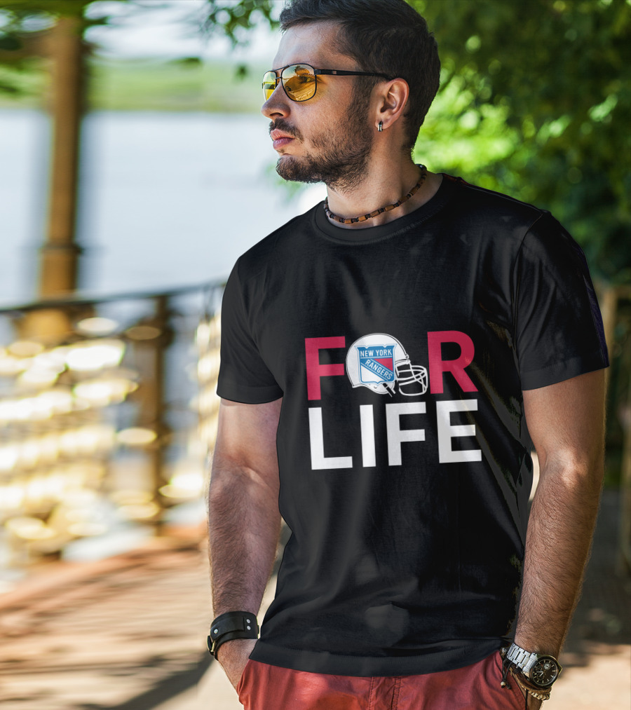 New York Rangers For Life Helmet T-Shirt