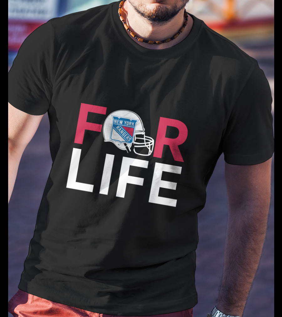 New York Rangers For Life Helmet T-Shirt