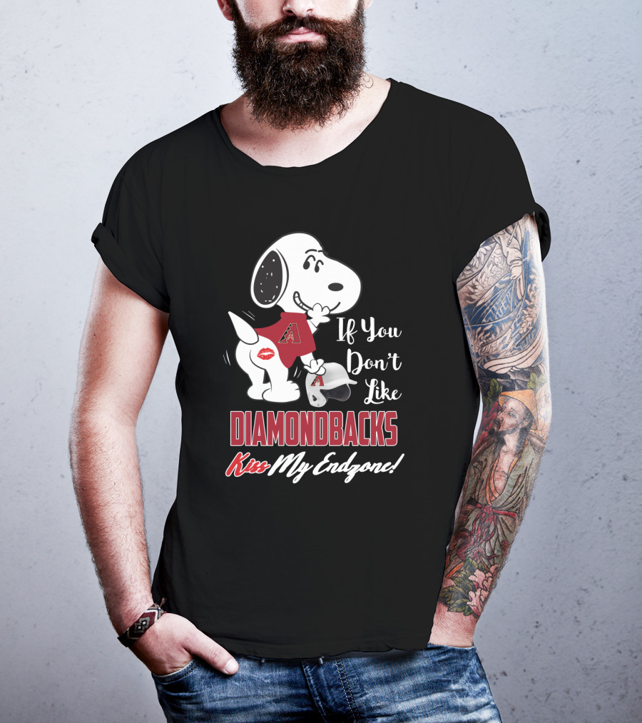 Snoopy If You Don't Like Diamondbacks Kiss My Endzone T-Shirt