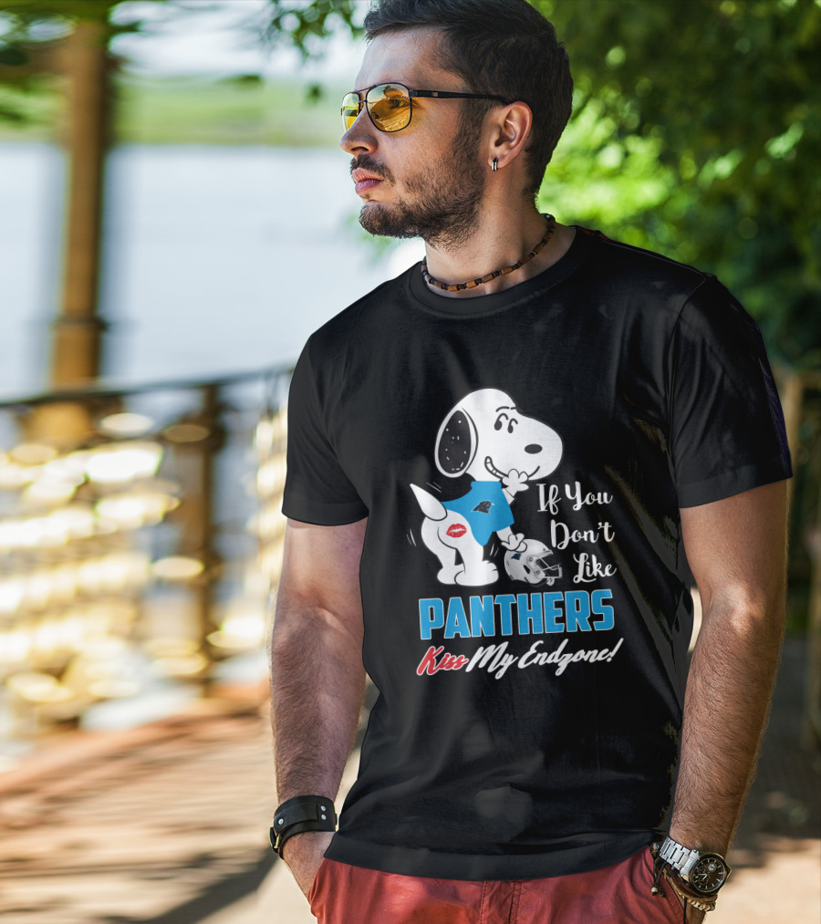 Snoopy If You Don't Like Panthers Kiss My Endzone Carolina Panthers Fans T-Shirt
