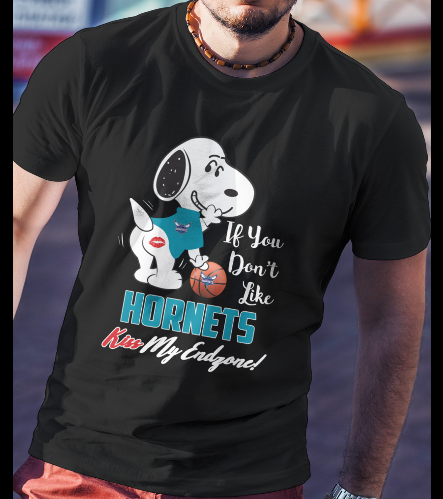 If You Don't Like Hornets Kiss My Endzone Snoopy Charlotte Hornets T-Shirt