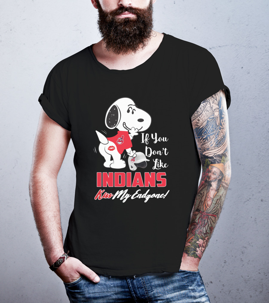 If You Don't Like Indians Kiss My Endzone Snoopy Cleveland Fans T-Shirt