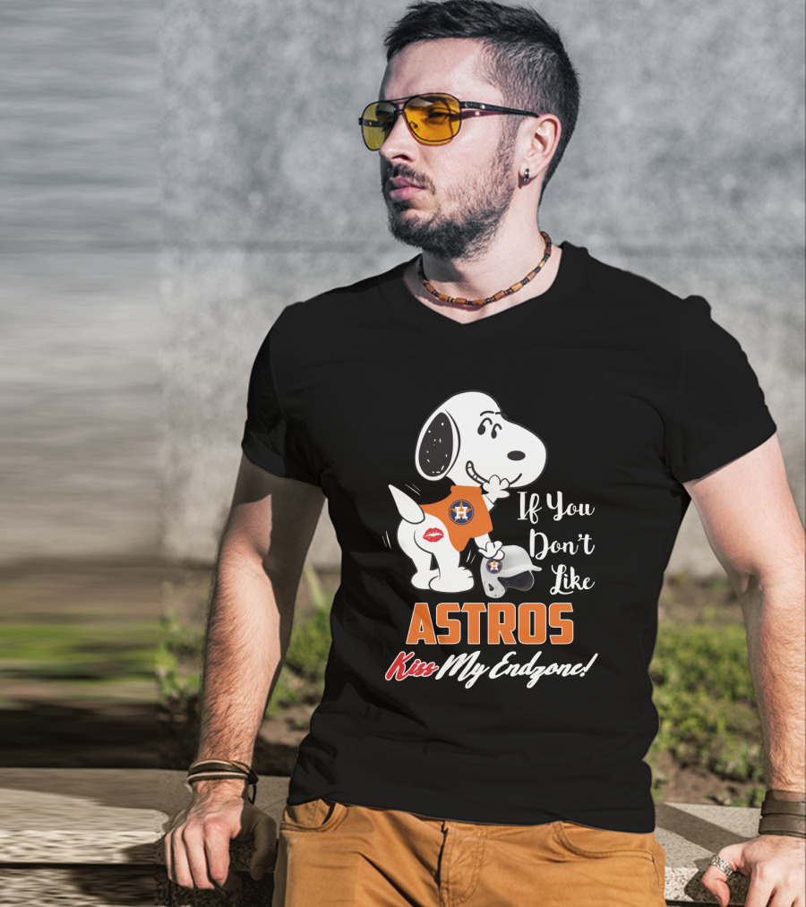 Snoopy Kiss My Endzone If You Don't Like Astros T-Shirt