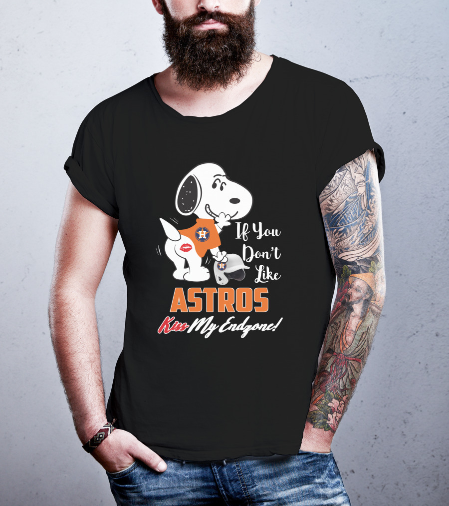 Snoopy Kiss My Endzone If You Don't Like Astros T-Shirt