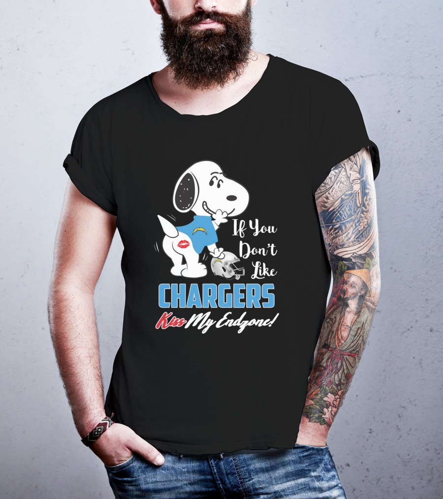 If You Don't Like Chargers Kiss My Endzone Snoopy Los Angeles T-Shirt