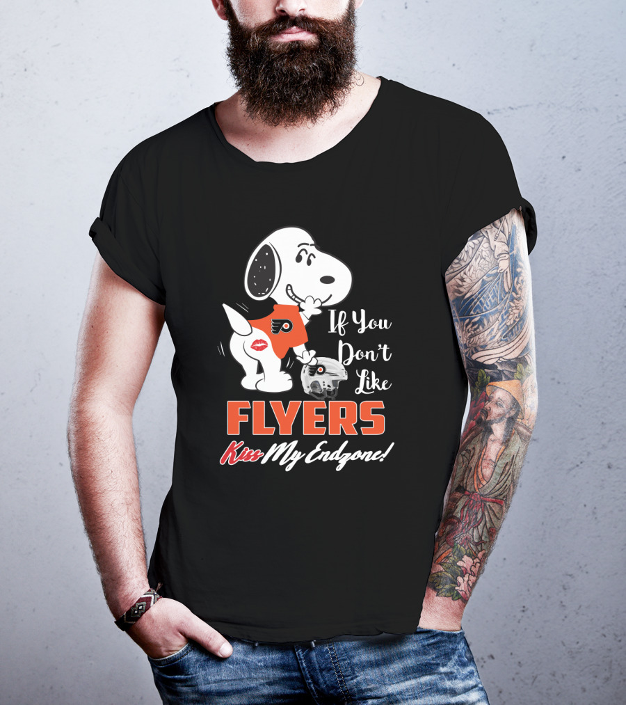 If You Don't Like Flyers Kiss My Endzone Snoopy Philadelphia Flyers T-Shirt