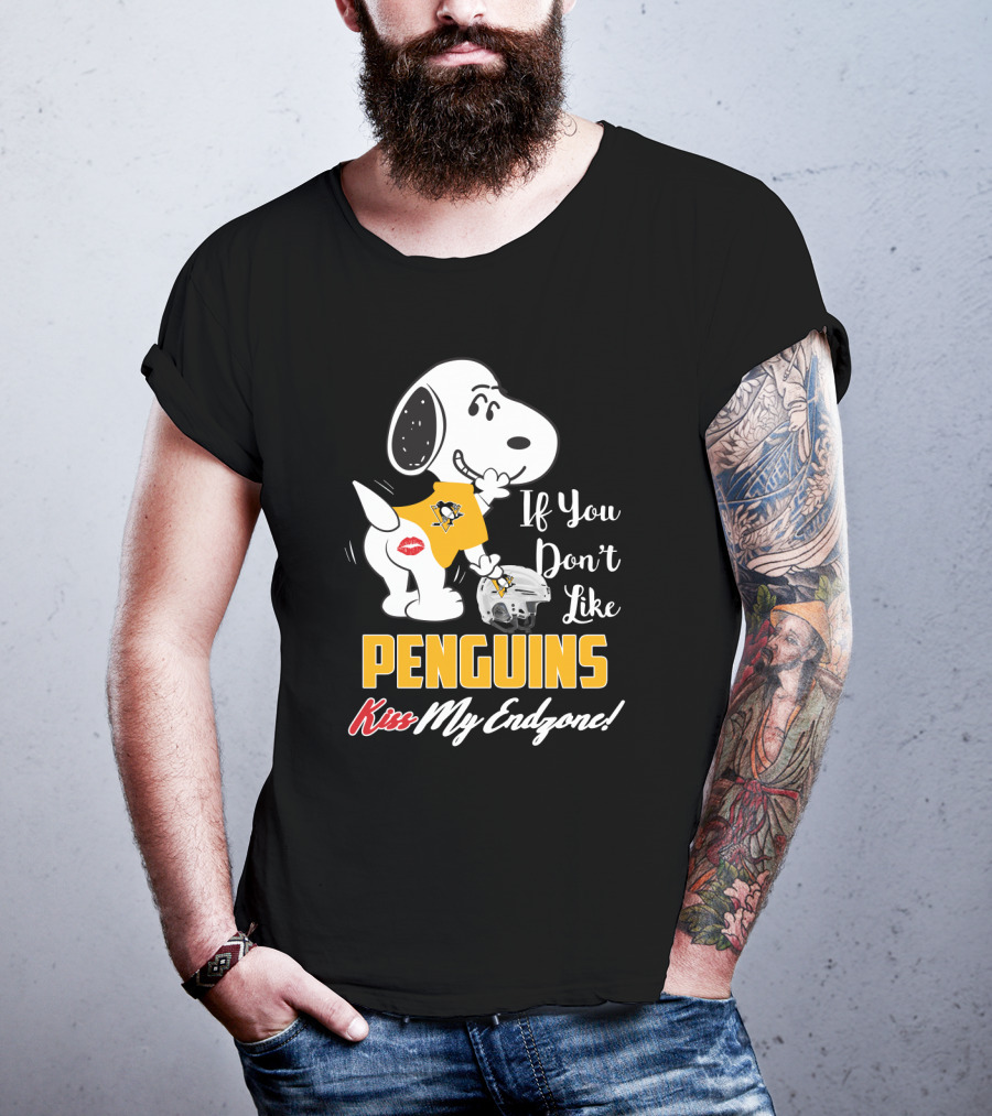 If You Don't Like Penguins Kiss My Endzone Snoopy Pittsburgh Penguins Fans T-Shirt