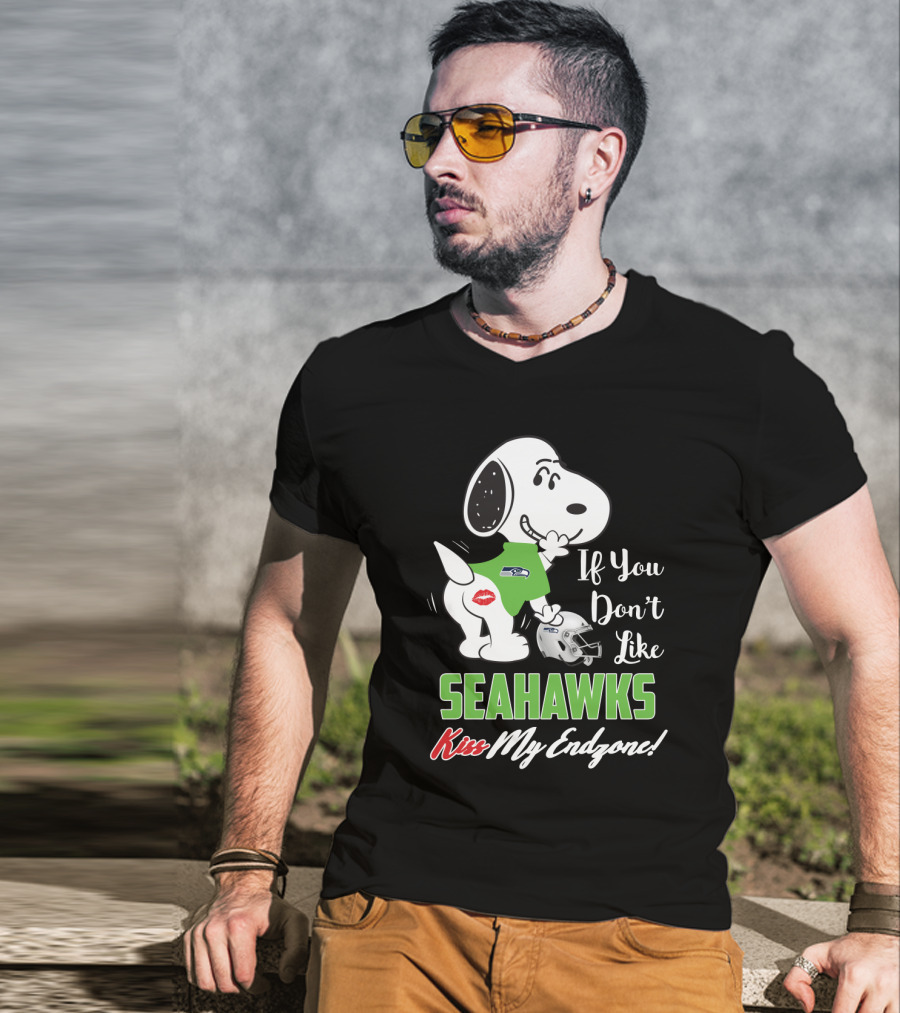 Snoopy If You Don't Like Seahawks Kiss My Endzone T-Shirt