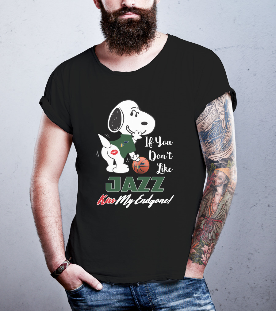 If You Don't Like Jazz Kiss My Endzone Snoopy Utah Jazz T-Shirt