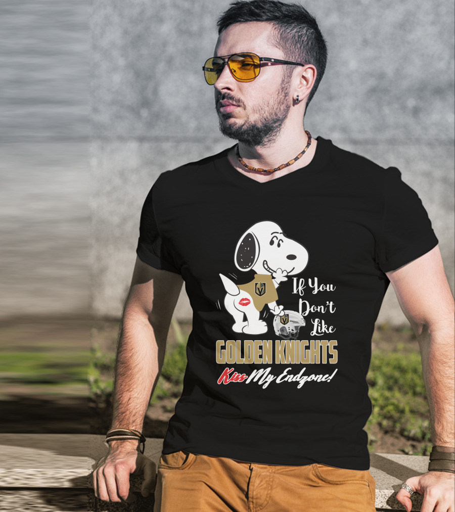 Snoopy If You Don't Like Golden Knights Kiss My Endzone T-Shirt