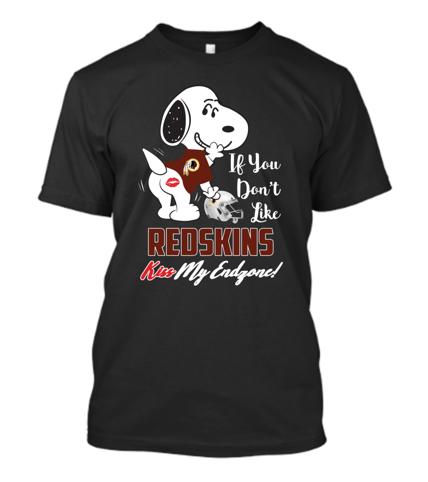 Snoopy If You Don't Like Redskins Kiss My Endzone T-Shirt