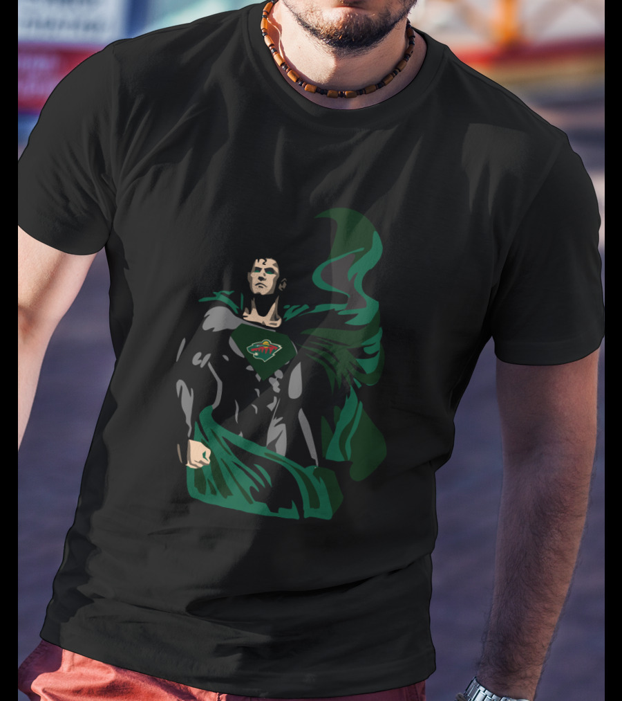 Superman Minnesota Wild Fan Logo Combination T-Shirt