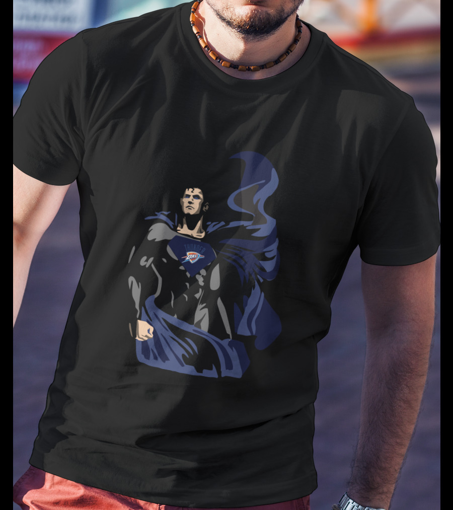 Superman Thunder Okc Logo Tribute T-Shirt