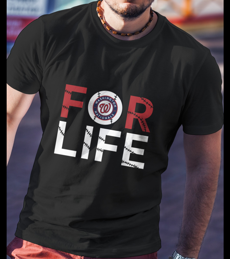Washington Nationals Logo Baseball Stitching For Life T-Shirt