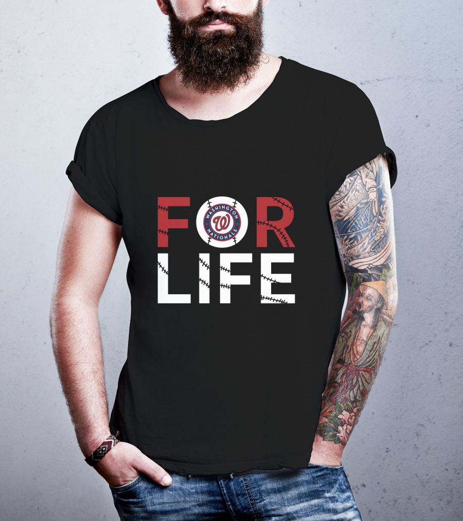 Washington Nationals Logo Baseball Stitching For Life T-Shirt