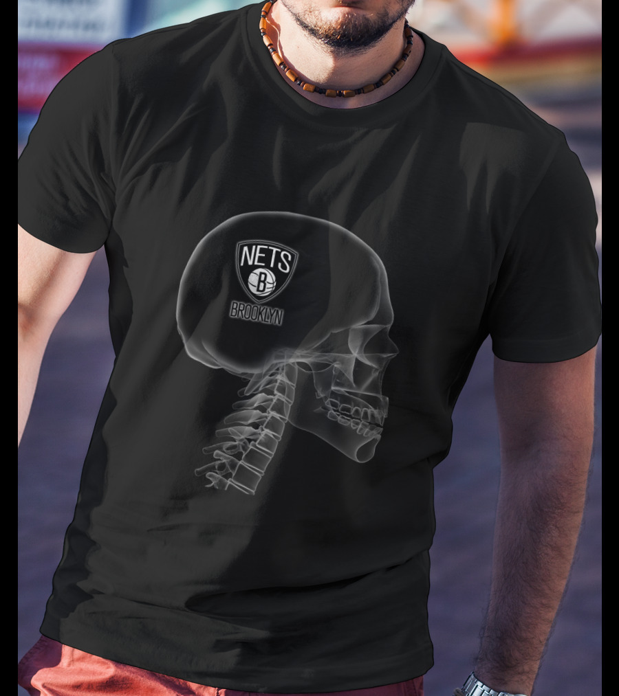 Brooklyn Nets Skull Halloween Fan T-Shirt