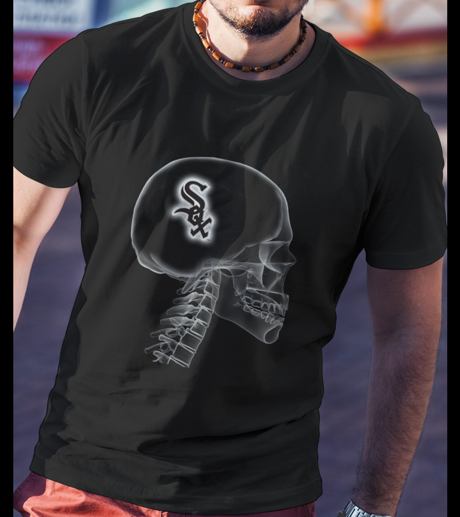 Chicago White Sox Skull X-Ray Brain Halloween T-Shirt