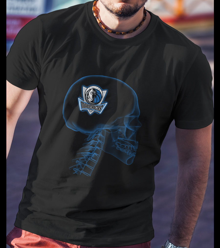 Dallas Mavericks Brain Skull Halloween T-Shirt
