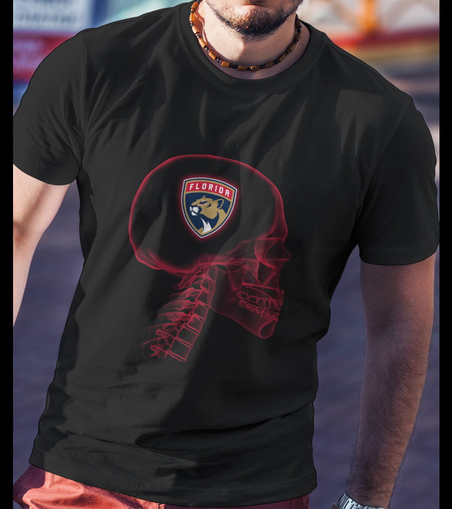 Florida Panthers In My Brain Halloween Skull T-Shirt