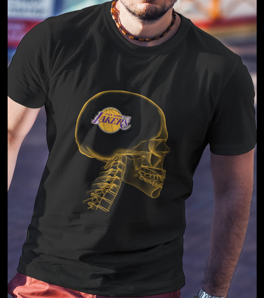 Los Angeles Lakers Inside My Brain Halloween Skeleton T-Shirt