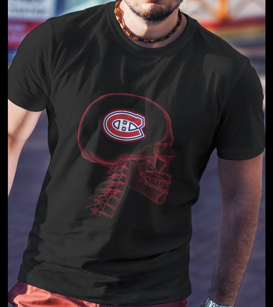 Montreal Canadiens Skull Logo Brain Halloween T-Shirt