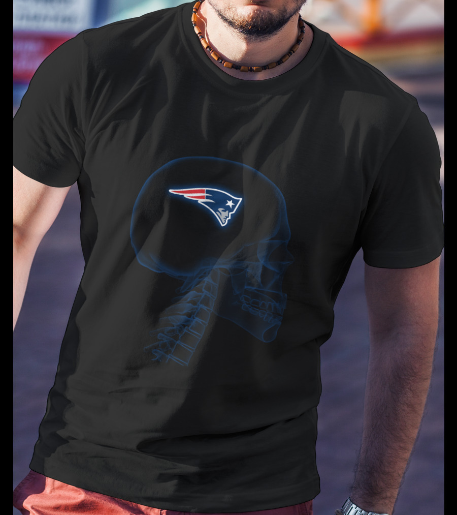 New England Patriots Brain Skull Halloween T-Shirt