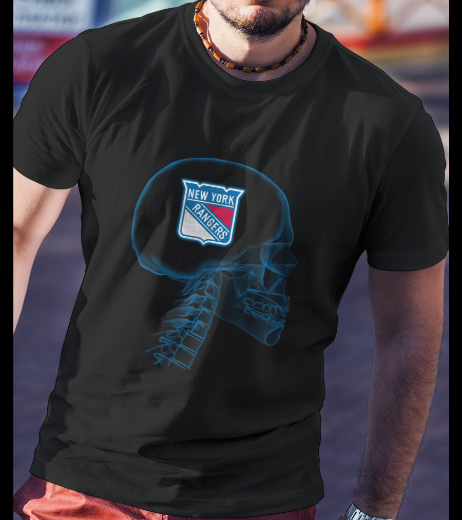 New York Rangers Brain Skull Halloween T-Shirt
