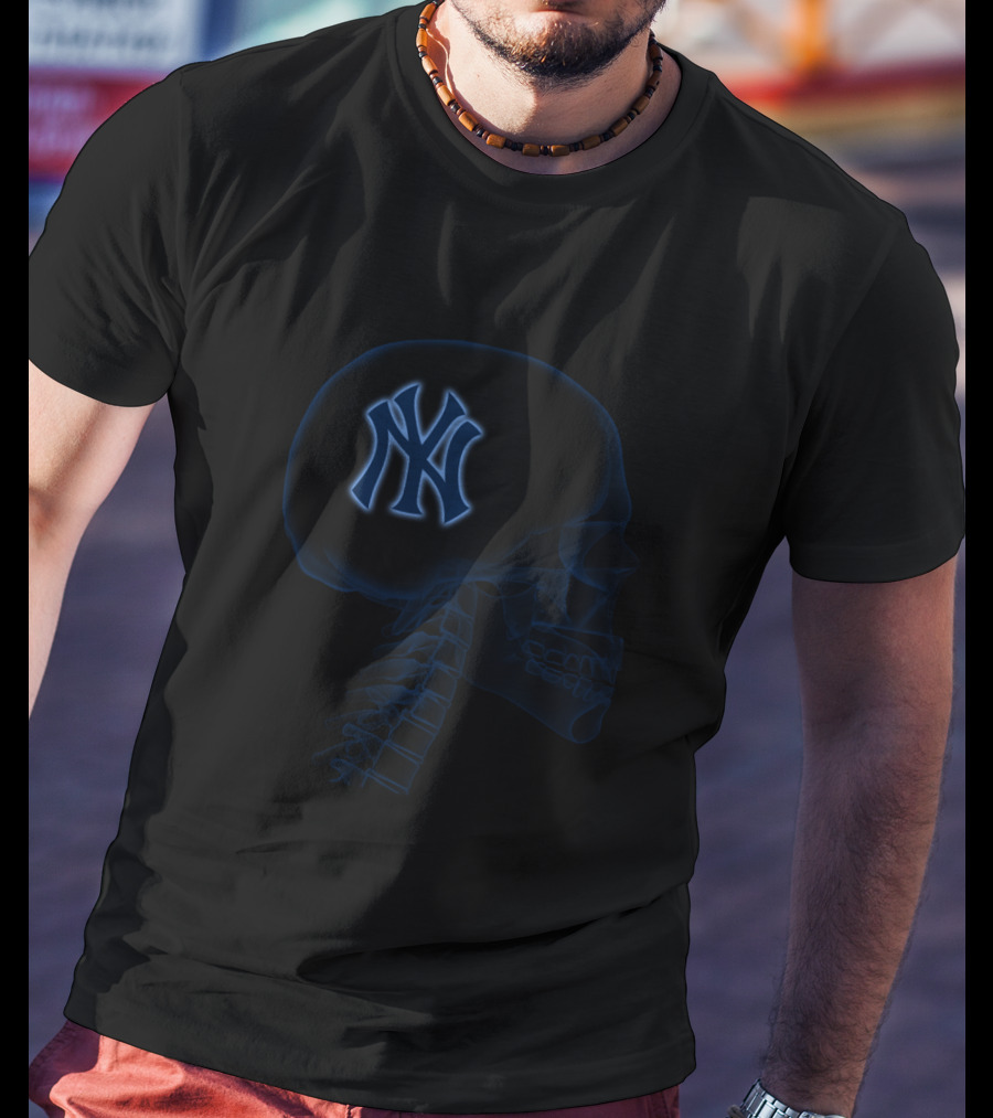 New York Yankees Skull Logo Halloween Brain T-Shirt