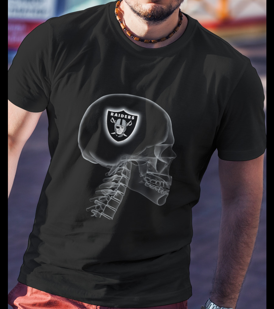 Raiders Skull X-Ray Halloween Brain Theme T-Shirt