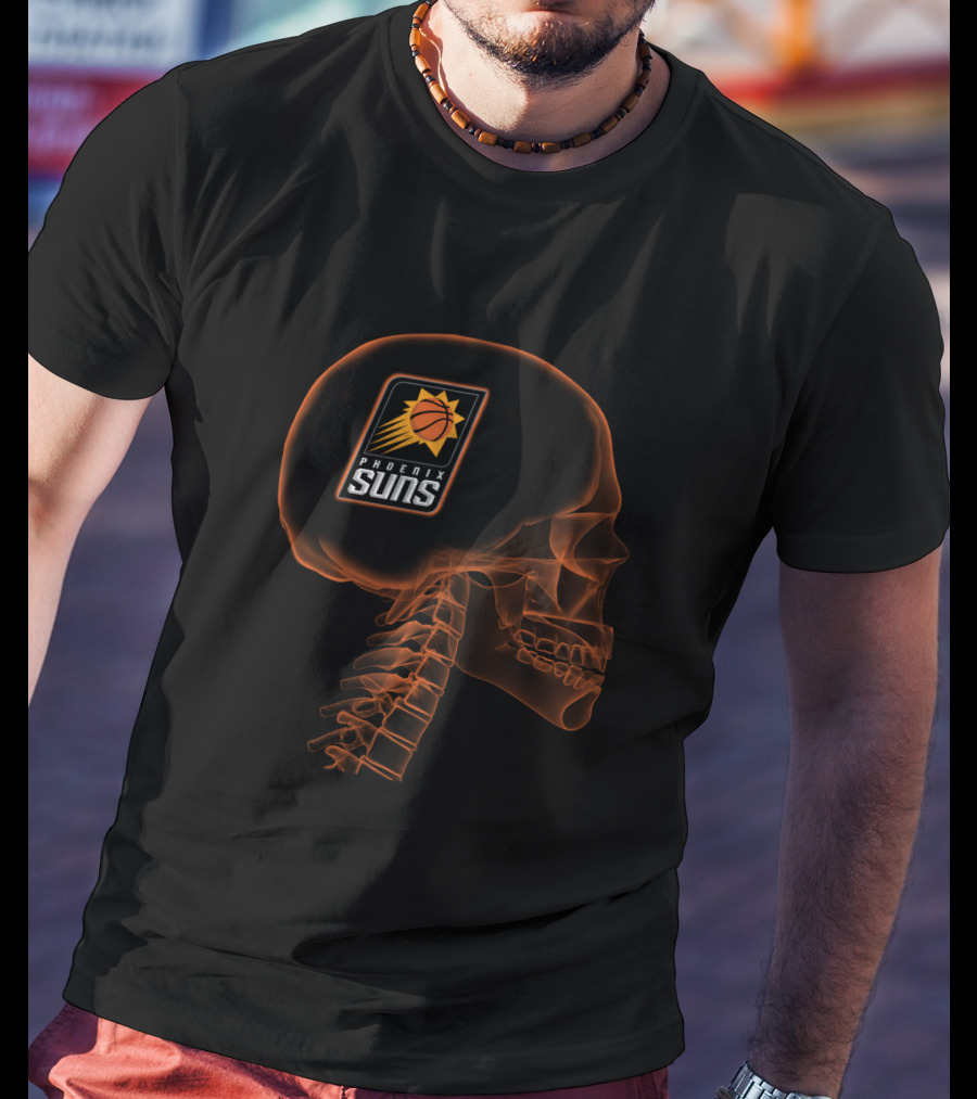 Phoenix Suns Brain Halloween Skull Design Fans T-Shirt