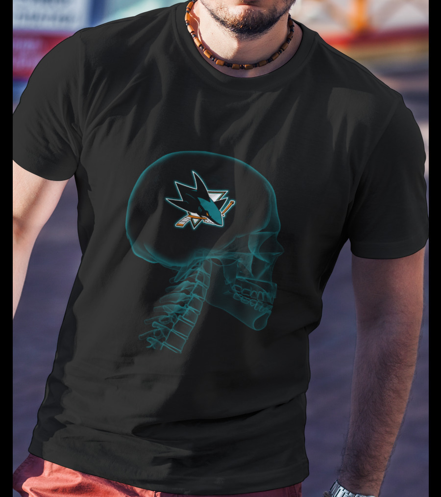 San Jose Sharks Brain Halloween X-Ray T-Shirt